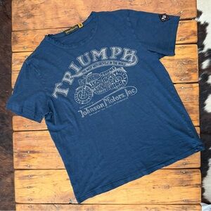 Johnson Motors “Triumph Bonneville Trophy” vintage slub moto tee